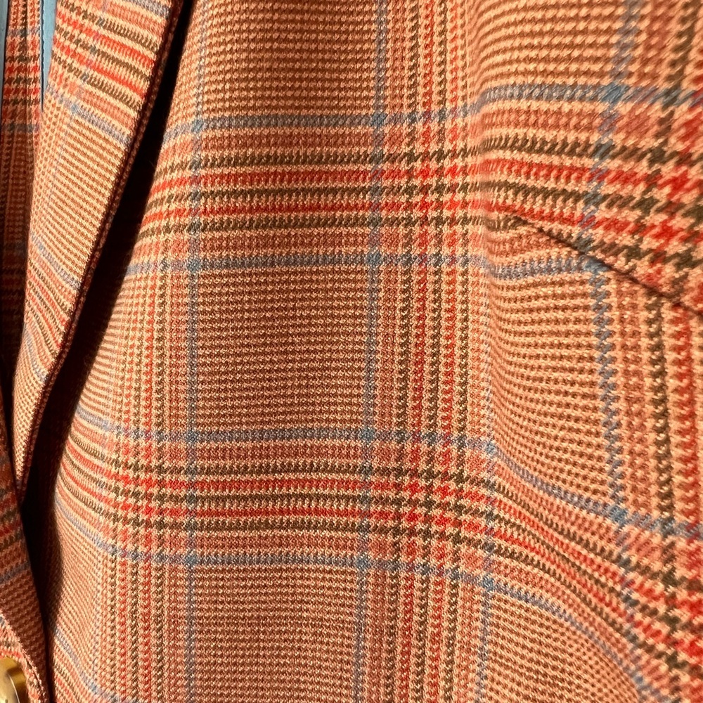 J.Jill Auburn & Blue Plaid One-Button Mendocino Blazer NWT - Picture 2 of 6